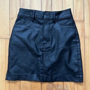 Terranova Black Faux Leather Mini Skirt XXS